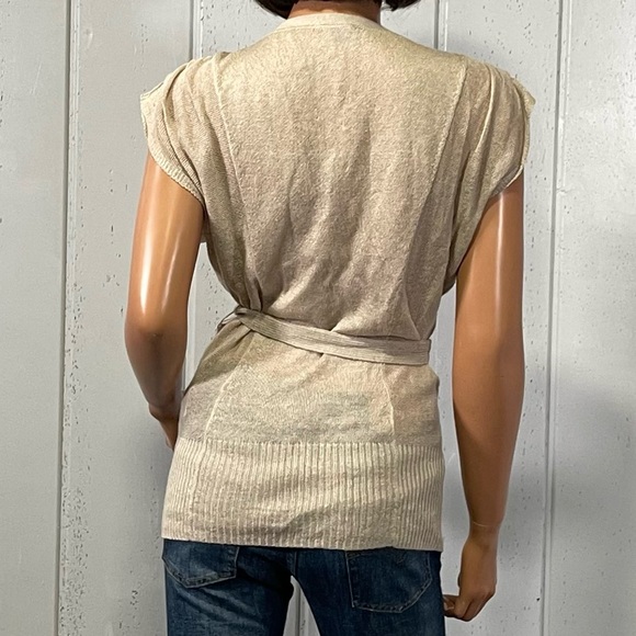 A/X Armani Exchange Women's Beige Knitted Tie waist Cardigan Top Sz XS - Picture 11 of 13